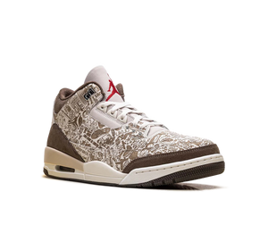 Tênis Nike Air Jordan 3 Retro 'Laser Palomino' Bege / Marrom – vista 3/4 frontal
