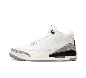 Tênis Nike Air Jordan 3 'White Cement Reimagined' Branco / Cinza – vista lateral