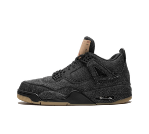 Tênis Nike Air Jordan 4 Retro x Levi's 'Black' Preto – vista lateral