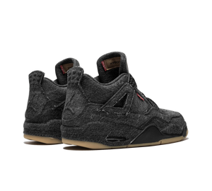 Tênis Nike Air Jordan 4 Retro x Levi's 'Black' Preto – par de costas