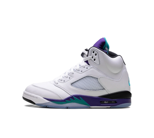 Tênis Nike Air Jordan 5 Retro OG 'Grape' Roxo / Verde – vista lateral