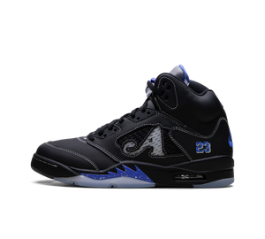 Tênis Nike Air Jordan 5 x Awake NY 'Racer Blue' Preto / Azul – vista lateral