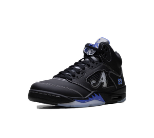 Tênis Nike Air Jordan 5 x Awake NY 'Racer Blue' Preto / Azul – vista 3/4 frontal