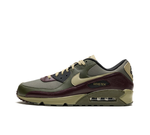 Tênis Nike Air Max 90 Gore-Tex 'Medium Olive' Verde / Vinho – vista lateral