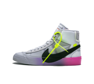 Tênis Nike Blazer Mid x Off-White 'Queen' Cinza / Rosa – vista lateral