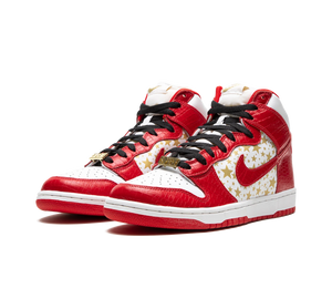 Tênis Nike SB Dunk High x Supreme 'Red Stars' Vermelho – par, vista frontal