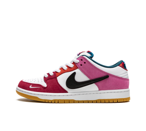 Tênis Nike SB Dunk Low x Parra 'Friends & Family' Rosa / Verde-azulado – vista lateral
