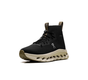 Tênis On Cloudtilt Hi x Loewe 'Black Oatmeal Olive' Preto / Bege – 3/4 de frente