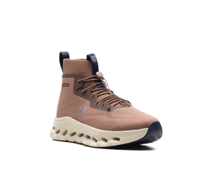 Tênis On Cloudtilt Hi x Loewe 'Taupe Oatmeal' Marrom / Bege – vista 3/4 frontal
