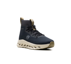 Tênis On Cloudtilt Hi x Loewe 'Black Oatmeal' Preto / Bege – vista 3/4 frontal