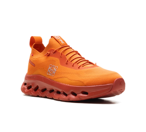 Tênis On Cloudtilt x Loewe Masculino 'Orange' Laranja – detalhe do cabedal