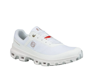 Tênis On Cloudventure x Loewe Masculino 'White' Branco – detalhe do cabedal