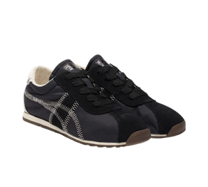 Tênis Onitsuka Tiger Corsair A55 Feminino 'Black Cream' Preto / Creme – vista 3/4 frente