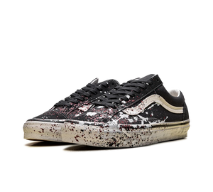 Tênis Vans Premium Old Skool 36 'Paint Splatter Charcoal Grey' Cinza – detalhe do bico